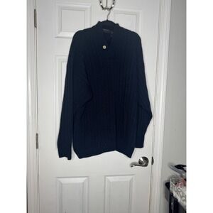 HENRY GRETHEL Mens Navy Blue Wool Blend‎ Sweater Size XL